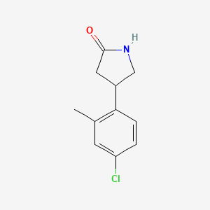 molecular formula C11H12ClNO B13153726 4-(4-Chloro-2-methylphenyl)pyrrolidin-2-one 