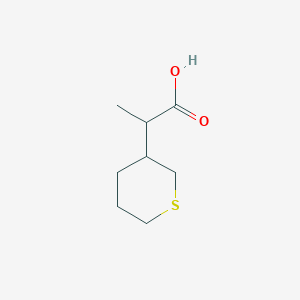 molecular formula C8H14O2S B13153735 2-(Thian-3-yl)propanoic acid 