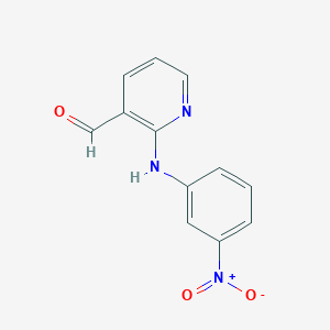 molecular formula C12H9N3O3 B1315374 2-(3-Nitro-phenylamino)-pyridine-3-carbaldehyde 