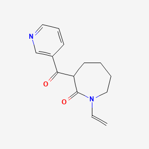 molecular formula C14H16N2O2 B1315379 3-(Pyridin-3-ylcarbonyl)-1-vinylazepan-2-one 