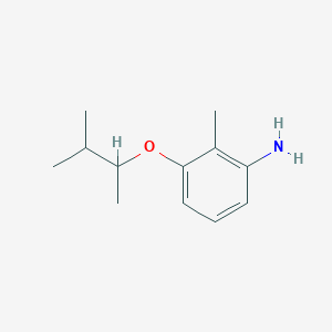 molecular formula C12H19NO B13153847 2-Methyl-3-[(3-methylbutan-2-yl)oxy]aniline 