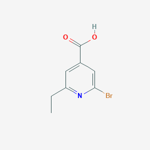 molecular formula C8H8BrNO2 B13153854 2-Bromo-6-ethylpyridine-4-carboxylic acid 