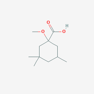 molecular formula C11H20O3 B13153875 1-Methoxy-3,3,5-trimethylcyclohexane-1-carboxylic acid 