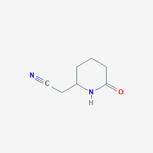 molecular formula C7H10N2O B13153895 2-(6-Oxopiperidin-2-yl)acetonitrile 