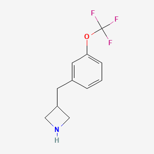 molecular formula C11H12F3NO B13153899 3-{[3-(Trifluoromethoxy)phenyl]methyl}azetidine 