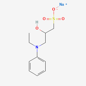 molecular formula C11H16NNaO4S B13153907 N-Ethyl-N-(2-hydroxy-3-sulfopropyl)aniline, sodium salt 