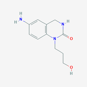 molecular formula C11H15N3O2 B13153929 6-Amino-1-(3-hydroxypropyl)-1,2,3,4-tetrahydroquinazolin-2-one 