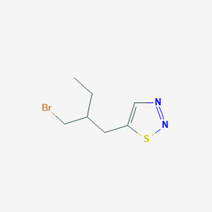 molecular formula C7H11BrN2S B13153937 5-[2-(Bromomethyl)butyl]-1,2,3-thiadiazole 