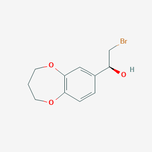 molecular formula C11H13BrO3 B13153939 (1S)-2-bromo-1-(3,4-dihydro-2H-1,5-benzodioxepin-7-yl)ethanol 