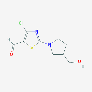 4-Chloro-2-[3-(hydroxymethyl)pyrrolidin-1-YL]-1,3-thiazole-5-carbaldehyde