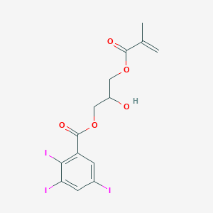 molecular formula C14H13I3O5 B13153965 2-Hydroxy-3-(methacryloyloxy)propyl2,3,5-triiodobenzoate 