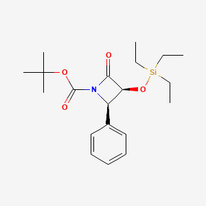 molecular formula C20H31NO4Si B13153980 (3S,4R)-tert-Butyl 2-oxo-4-phenyl-3-((triethylsilyl)oxy)azetidine-1-carboxylate 