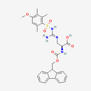 molecular formula C29H32N4O7S B13154001 Fmoc-(3,(Mtr)Guanidino)-Ala-OH 