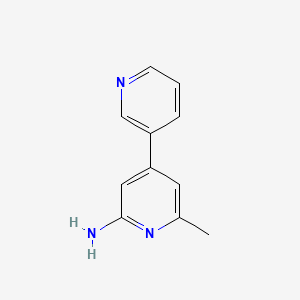 molecular formula C11H11N3 B13154002 6-Methyl-4-(pyridin-3-YL)pyridin-2-amine 