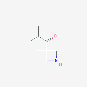 molecular formula C8H15NO B13154004 2-Methyl-1-(3-methylazetidin-3-yl)propan-1-one 