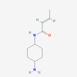 molecular formula C10H18N2O B13154016 N-(4-Aminocyclohexyl)but-2-enamide 