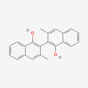 molecular formula C22H18O2 B13154041 3,3'-Dimethyl[2,2'-binaphthalene]-1,1'-diol CAS No. 143569-18-0