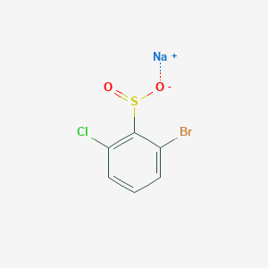 molecular formula C6H3BrClNaO2S B13154051 Sodium 2-bromo-6-chlorobenzene-1-sulfinate 