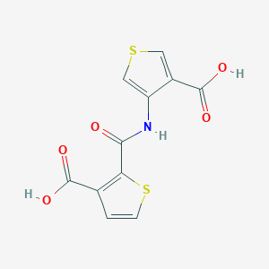 molecular formula C11H7NO5S2 B13154083 2-((4-Carboxythiophen-3-yl)carbamoyl)thiophene-3-carboxylicacid 