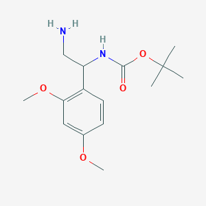 molecular formula C15H24N2O4 B13154086 Tert-butyl 2-amino-1-(2,4-dimethoxyphenyl)ethylcarbamate 