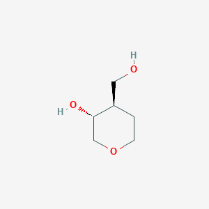 molecular formula C6H12O3 B13154123 (3R,4R)-4-(Hydroxymethyl)tetrahydro-2H-pyran-3-ol 