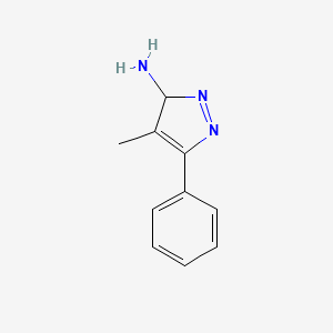 molecular formula C10H11N3 B13154151 4-Methyl-5-phenyl-3H-pyrazol-3-amine 