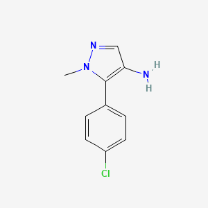 molecular formula C10H10ClN3 B13154182 5-(4-Chlorophenyl)-1-methyl-1H-pyrazol-4-amine 