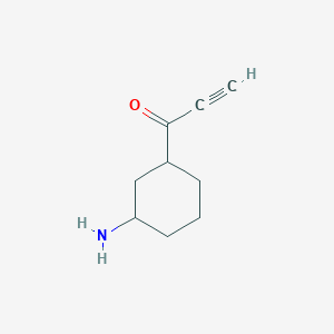 molecular formula C9H13NO B13154201 1-(3-Aminocyclohexyl)prop-2-yn-1-one 