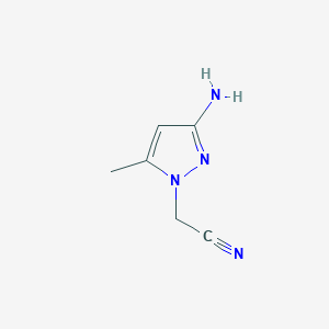 molecular formula C6H8N4 B13154250 2-(3-amino-5-methyl-1H-pyrazol-1-yl)acetonitrile 