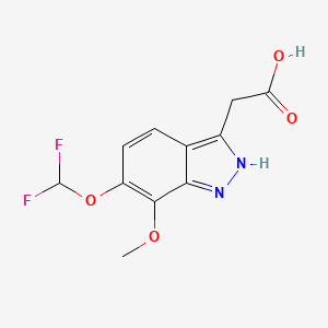 2-[6-(difluoromethoxy)-7-methoxy-1H-indazol-3-yl]acetic acid