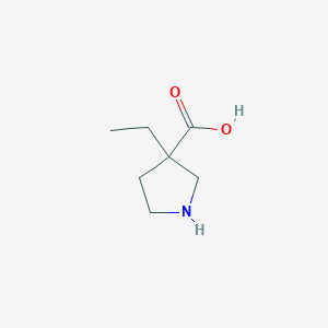 molecular formula C7H13NO2 B13154294 3-Ethylpyrrolidine-3-carboxylic acid 