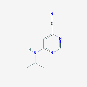 molecular formula C8H10N4 B13154350 6-[(Propan-2-yl)amino]pyrimidine-4-carbonitrile 