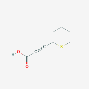 molecular formula C8H10O2S B13154352 3-(Thian-2-yl)prop-2-ynoic acid 