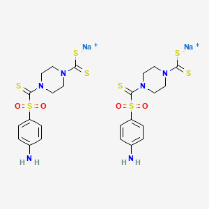 molecular formula C24H28N6Na2O4S8 B13154373 Disodium[4-(sulfanidylmethanethioyl)piperazine-1-carbothioyl]sulfanide 