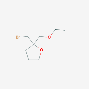 molecular formula C8H15BrO2 B13154410 2-(Bromomethyl)-2-(ethoxymethyl)oxolane 