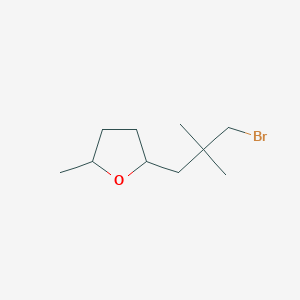 molecular formula C10H19BrO B13154412 2-(3-Bromo-2,2-dimethylpropyl)-5-methyloxolane 