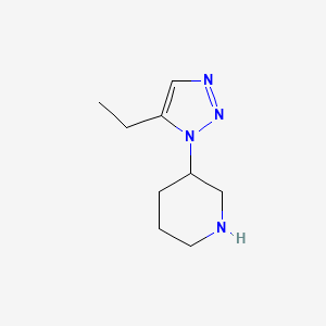 molecular formula C9H16N4 B13154416 3-(5-Ethyl-1H-1,2,3-triazol-1-yl)piperidine 