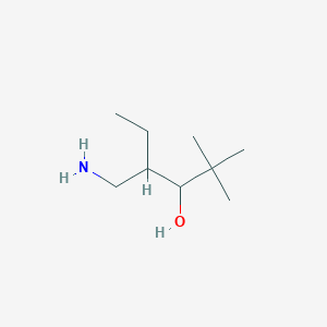 molecular formula C9H21NO B13154439 4-(Aminomethyl)-2,2-dimethylhexan-3-ol 