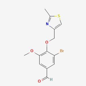 3-Bromo-5-methoxy-4-[(2-methyl-1,3-thiazol-4-yl)methoxy]benzaldehyde