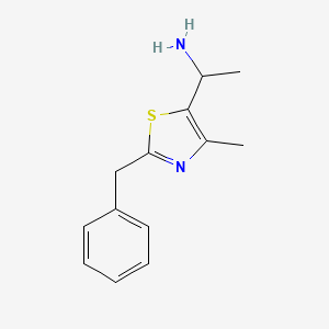 molecular formula C13H16N2S B13154453 1-(2-Benzyl-4-methyl-1,3-thiazol-5-yl)ethan-1-amine 