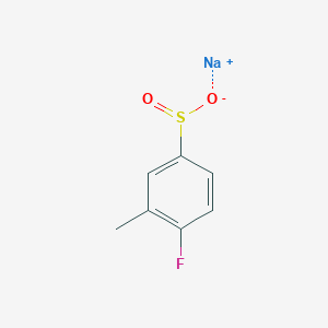 molecular formula C7H6FNaO2S B13154475 Sodium 4-fluoro-3-methylbenzene-1-sulfinate 