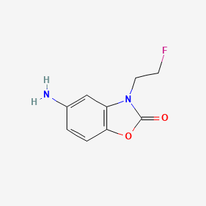 molecular formula C9H9FN2O2 B13154499 5-Amino-3-(2-fluoroethyl)-2,3-dihydro-1,3-benzoxazol-2-one 