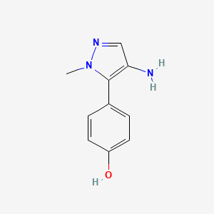 molecular formula C10H11N3O B13154507 4-(4-Amino-1-methyl-1H-pyrazol-5-yl)phenol 