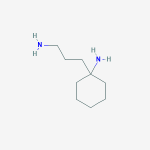 molecular formula C9H20N2 B13154516 1-(3-Aminopropyl)cyclohexan-1-amine 