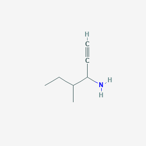 molecular formula C7H13N B13154524 4-Methylhex-1-yn-3-amine 