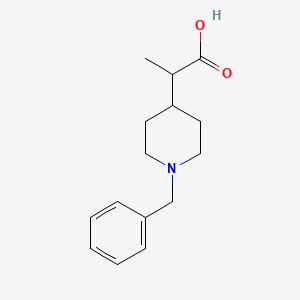 molecular formula C15H21NO2 B13154544 2-(1-Benzylpiperidin-4-yl)propanoic acid 