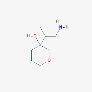 molecular formula C8H17NO2 B13154558 3-(1-Aminopropan-2-yl)oxan-3-ol 