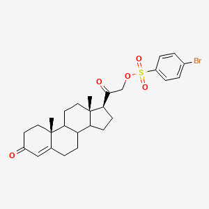 2-((10R,13S,17S)-10,13-Dimethyl-3-oxo-2,3,6,7,8,9,10,11,12,13,14,15,16,17-tetradecahydro-1H-cyclopenta[a]phenanthren-17-yl)-2-oxoethyl4-bromobenzenesulfonate