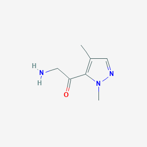 molecular formula C7H11N3O B13154616 2-Amino-1-(1,4-dimethyl-1H-pyrazol-5-yl)ethan-1-one 