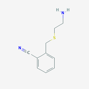 molecular formula C10H12N2S B13154621 2-{[(2-Aminoethyl)sulfanyl]methyl}benzonitrile 